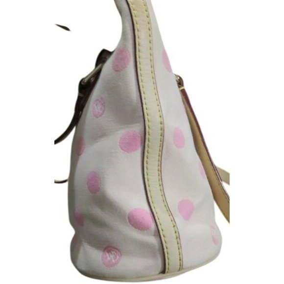 Dooney & Bourke Small Pink Canvas Polka Dot Shoulder crossbody Bag Vintage Y2K - Picture 4 of 15